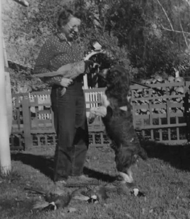 Anita with pheasants, 1960