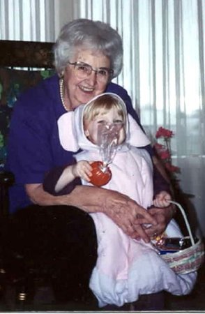 Lola Young with grandchild