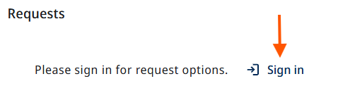 Screenshot of arrow pointing to "Sign in" link.