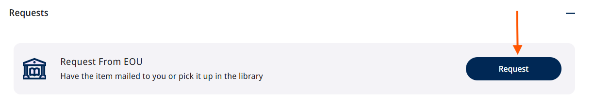Screenshot of arrow pointing to "Request from EOU" request button.